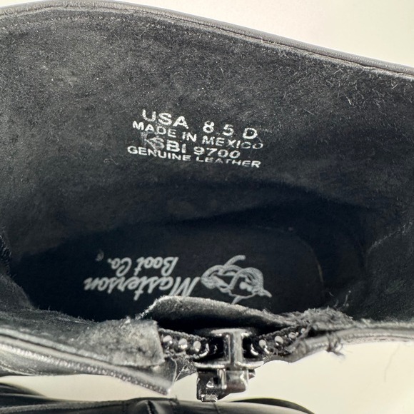 Masterson Boot Co Black Leather Western Ankle Boots Side Zip Men's 8.5D - Picture 8 of 10